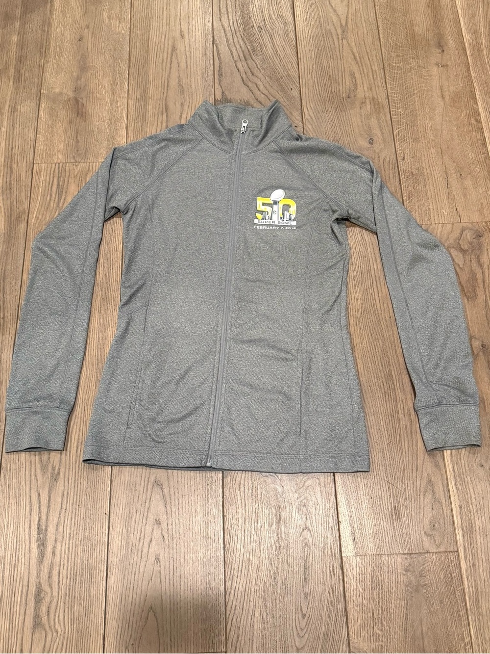 Super Bowl 50 - NFL 2016 Gray Full Zip Athletic Jacket Women’s Size Medium